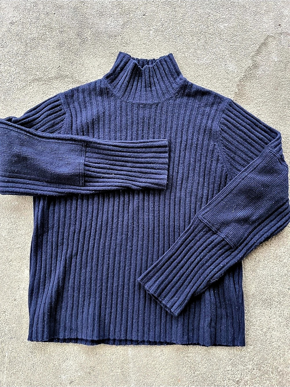 Abercrombie & Fitch Ribbed Turtleneck Sweater Blue XL